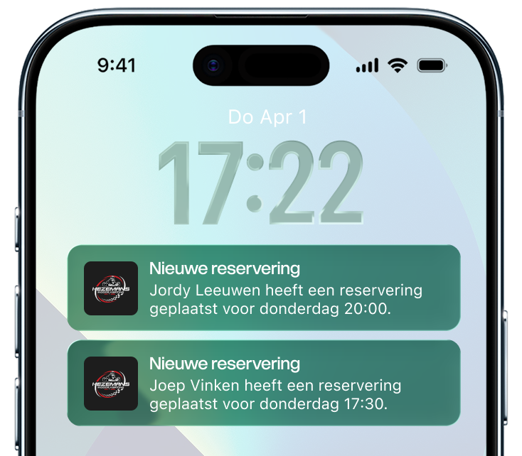 Reserveringsnotificaties van Pakkie op het vergrendelscherm